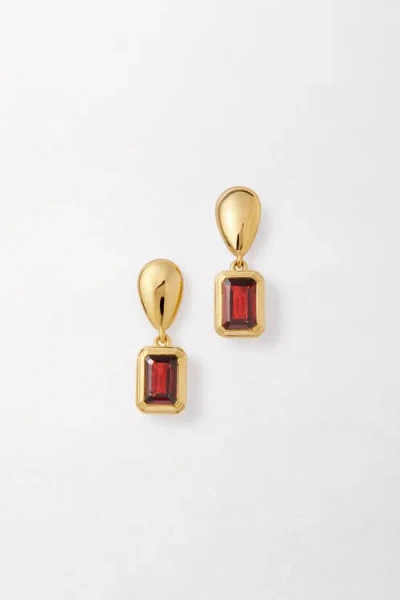 Edge Of Ember Pebble Birthstone Drop Earrings In Burgundy