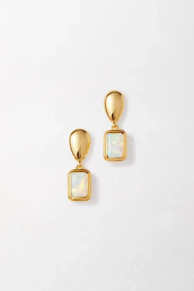 Edge Of Ember Pebble Birthstone Drop Earrings In Green