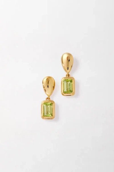 Edge Of Ember Pebble Birthstone Drop Earrings In Green