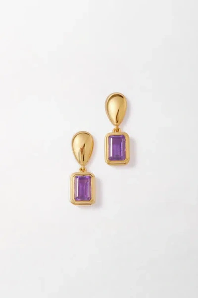 Edge Of Ember Pebble Birthstone Drop Earrings In Metallic
