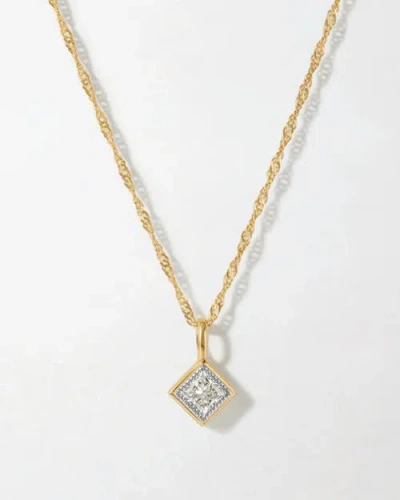 Edge Of Ember Princess Cut Diamond Necklace In Gold