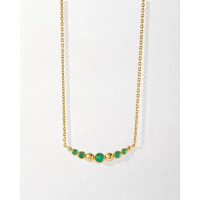 Edge Of Ember Serena Green Onyx Necklace In Gold