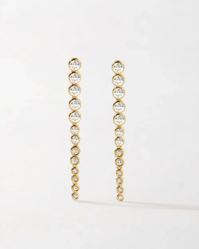 Edge Of Ember Serena Tennis White Drop Earrings In Gold