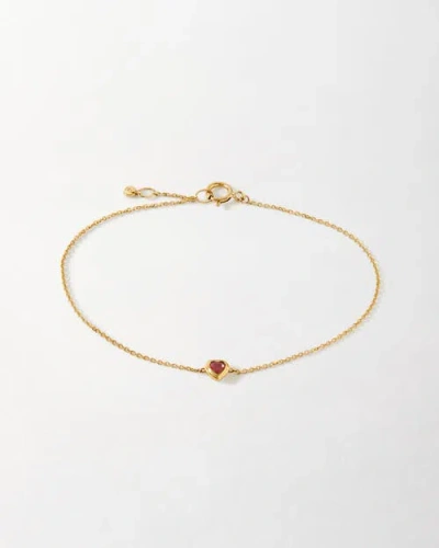 Edge Of Ember Solid Gold Heart Ruby Bracelet