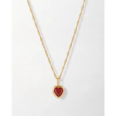 Edge Of Ember Solid Gold Heart Ruby Necklace In Red