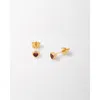Edge Of Ember Solid Gold Heart Ruby Stud Earrings In Gold