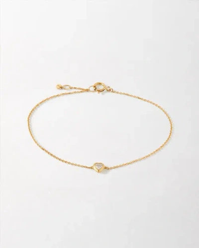 Edge Of Ember Solid Gold Heart White Sapphire Bracelet