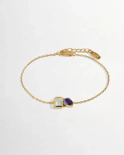 Edge Of Ember Toi Et Moi Blue Gemstone Bracelet In Gold