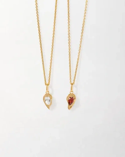 Edge Of Ember Toi Et Moi Garnet & Topaz Friendship Necklaces In Gold