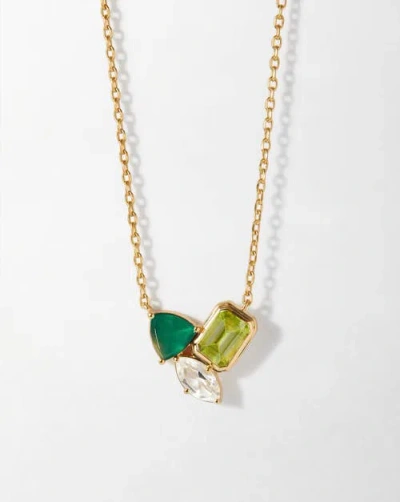 Edge Of Ember Trinity Green Gemstone Necklace In Gold