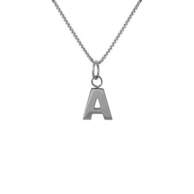 Edge Only Men's Letter Pendant "a" Initial Necklace Sterling Silver