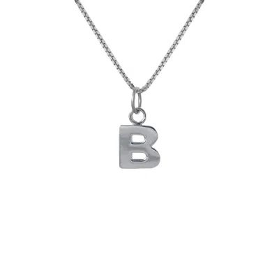 Edge Only Men's Letter Pendant "b" Initial Necklace Sterling Silver