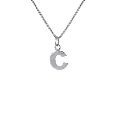 Edge Only Men's Letter Pendant "c" Initial Necklace Sterling Silver