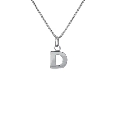 Edge Only Men's Letter Pendant "d" Initial Necklace Sterling Silver