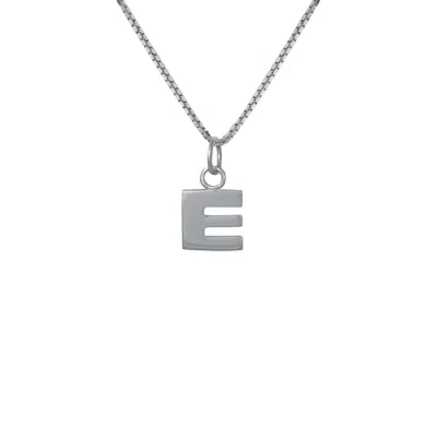 Edge Only Men's Letter Pendant "e" Initial Necklace Sterling Silver