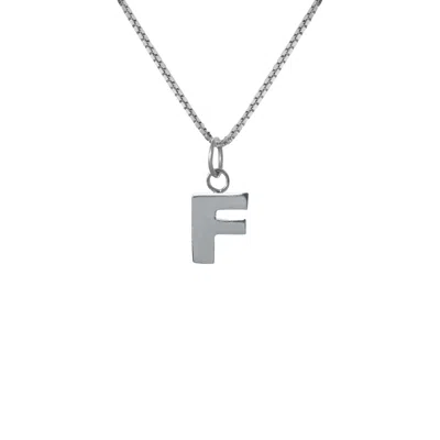 Edge Only Men's Letter Pendant "f" Initial Necklace Sterling Silver