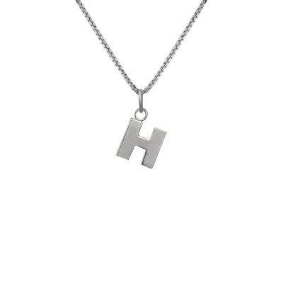 Edge Only Men's Letter Pendant "h" Initial Necklace Sterling Silver