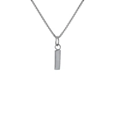 Edge Only Men's Letter Pendant "i" Initial Necklace Sterling Silver