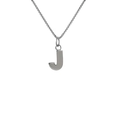 Edge Only Men's Letter Pendant "j" Initial Necklace Sterling Silver