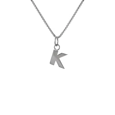 Edge Only Men's Letter Pendant "k" Initial Necklace Sterling Silver