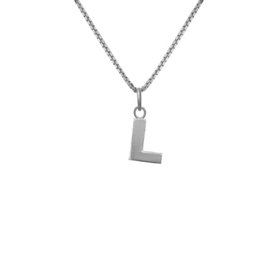 Edge Only Men's Letter Pendant "l" Initial Necklace Sterling Silver