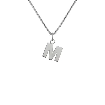 Edge Only Men's Letter Pendant "m" Initial Necklace Sterling Silver