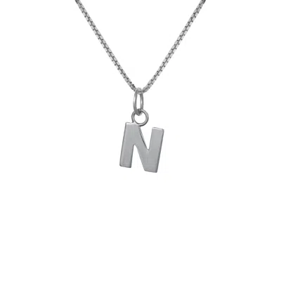 Edge Only Men's Letter Pendant "n" Initial Necklace Sterling Silver
