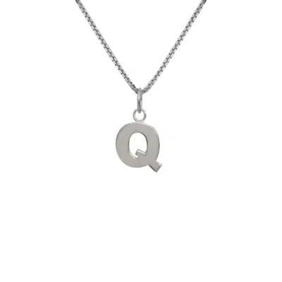 Edge Only Men's Letter Pendant "q" Initial Necklace Sterling Silver