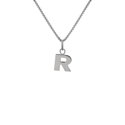 Edge Only Men's Letter Pendant "r" Initial Necklace Sterling Silver