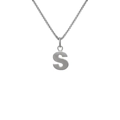 Edge Only Men's Letter Pendant "s" Initial Necklace Sterling Silver
