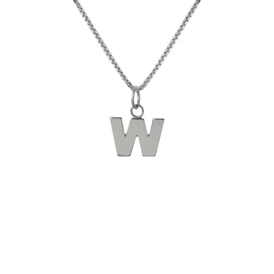 Edge Only Men's Letter Pendant "w" Initial Necklace Sterling Silver