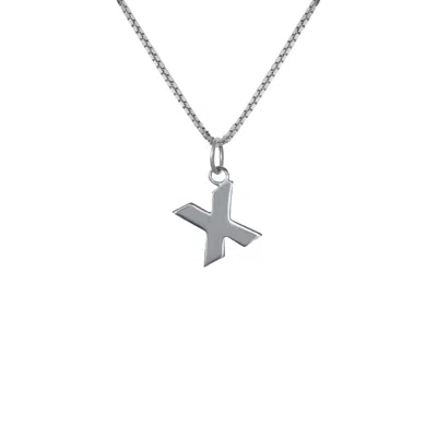 Edge Only Men's Letter Pendant "x" Initial Necklace Sterling Silver