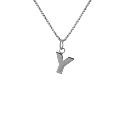 Edge Only Men's Letter Pendant "y" Initial Necklace Sterling Silver