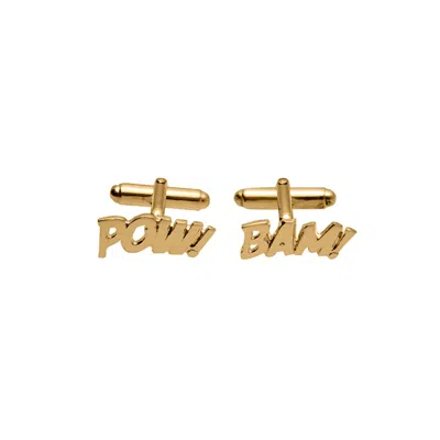 Edge Only Men's Pow! Bam! Cufflinks Gold Vermeil