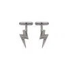 Edge Only Men's Silver 3d Flat Top Lightning Bolt Cufflinks In Silver