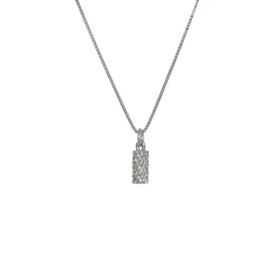 Edge Only Men's Silver Diamond Cut Cylinder Pendant