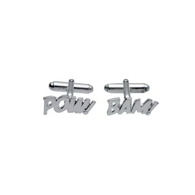 Edge Only Men's Silver Pow! Bam! Cufflinks