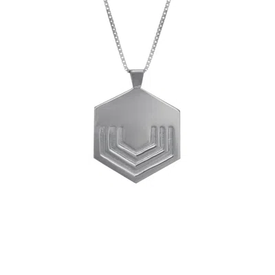 Edge Only Silver Hexagon Pendant - Men's In Metallic