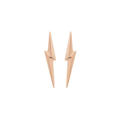 Edge Only Women's 3d Pointed Lightning Bolt Earrings Gold Vermeil