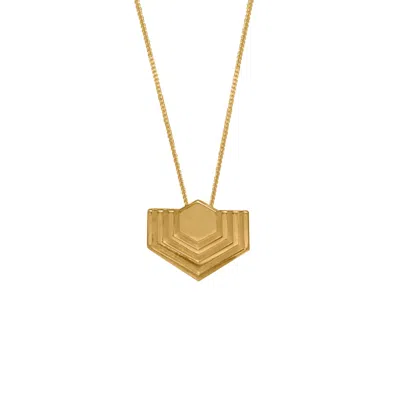 Edge Only Women's Abstract Hexagon Pendant 18ct Gold Vermeil