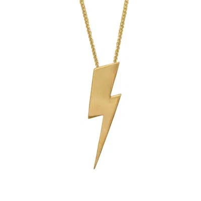 Edge Only Women's Flat Top Lightning Bolt Pendant Gold Vermeil