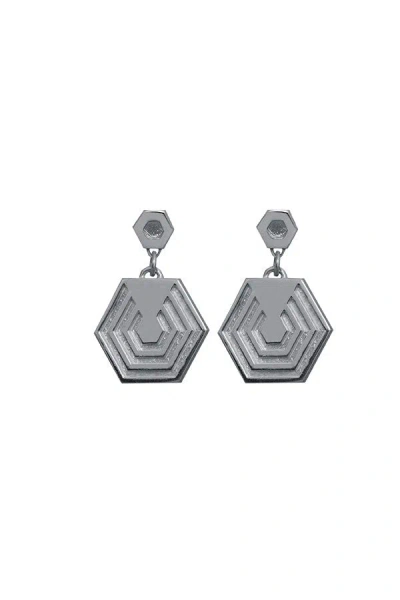 Edge Only Women's Hexagon Drop Earrings Sterling Silver