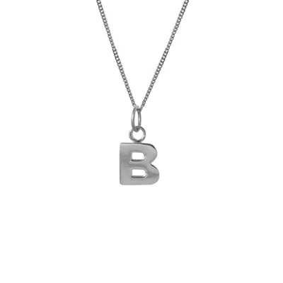 Edge Only Women's Letter Pendant "b" Initial Necklace Sterling Silver