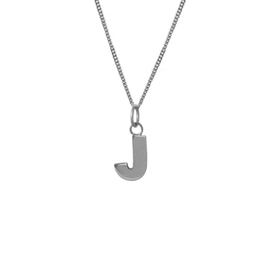 Edge Only Women's Letter Pendant "j" Initial Necklace Sterling Silver