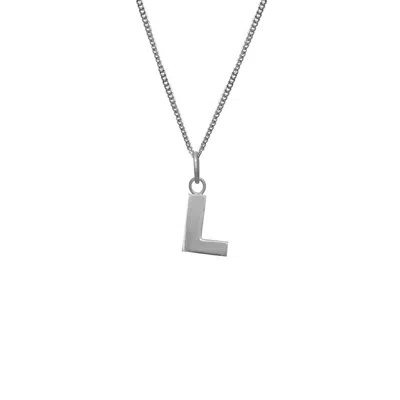 Edge Only Women's Letter Pendant "l" Initial Necklace Sterling Silver