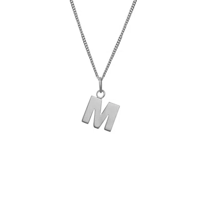 Edge Only Women's Letter Pendant "m" Initial Necklace Sterling Silver