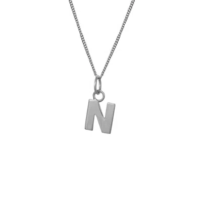 Edge Only Women's Letter Pendant "n" Initial Necklace Sterling Silver
