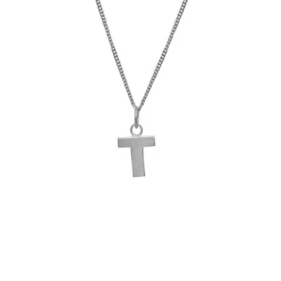 Edge Only Women's Letter Pendant "t" Initial Necklace Sterling Silver