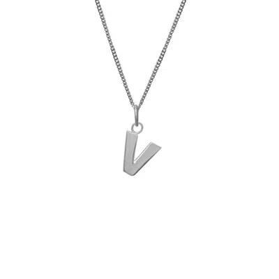 Edge Only Women's Letter Pendant "v" Initial Necklace Sterling Silver