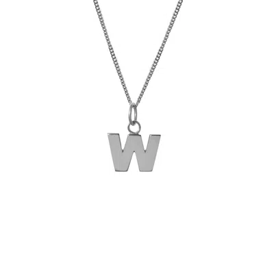 Edge Only Women's Letter Pendant "w" Initial Necklace Sterling Silver